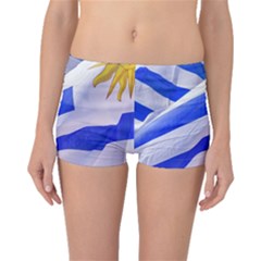 Uruguay Flags Waving Boyleg Bikini Bottoms by dflcprintsclothing