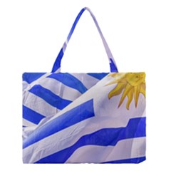 Uruguay Flags Waving Medium Tote Bag by dflcprintsclothing