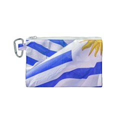 Uruguay Flags Waving Canvas Cosmetic Bag (small) by dflcprintsclothing