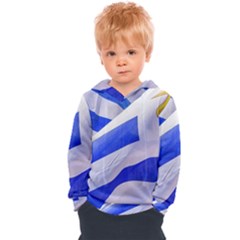 Uruguay Flags Waving Kids  Overhead Hoodie