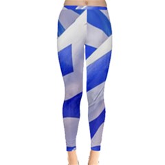 Uruguay Flags Waving Inside Out Leggings by dflcprintsclothing