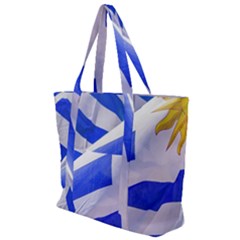 Uruguay Flags Waving Zip Up Canvas Bag by dflcprintsclothing