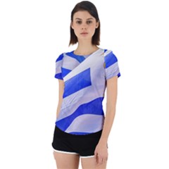 Uruguay Flags Waving Back Cut Out Sport Tee