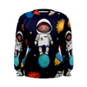 Boy Spaceman Space Rocket Ufo Planets Stars Women s Sweatshirt View1