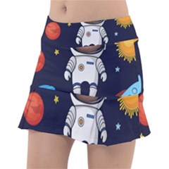 Boy Spaceman Space Rocket Ufo Planets Stars Tennis Skorts by Vaneshart