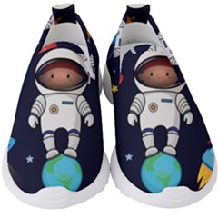 Boy Spaceman Space Rocket Ufo Planets Stars Kids  Slip On Sneakers by Vaneshart