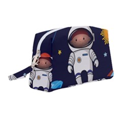 Boy Spaceman Space Rocket Ufo Planets Stars Wristlet Pouch Bag (medium) by Vaneshart