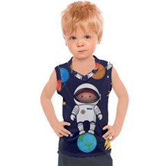 Boy Spaceman Space Rocket Ufo Planets Stars Kids  Sport Tank Top