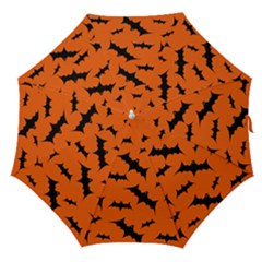 Halloween Card With Bats Flying Pattern Straight Umbrellas by Vaneshart