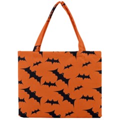 Halloween Card With Bats Flying Pattern Mini Tote Bag by Vaneshart