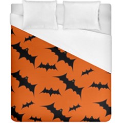 Halloween Card With Bats Flying Pattern Duvet Cover (california King Size) by Vaneshart