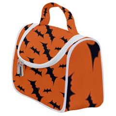 Halloween Card With Bats Flying Pattern Satchel Handbag by Vaneshart