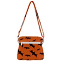 Halloween Card With Bats Flying Pattern Zipper Messenger Bag View3