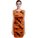 Halloween Card With Bats Flying Pattern Classic Sleeveless Midi Dress View1