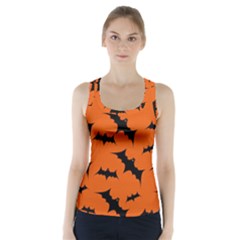 Halloween Card With Bats Flying Pattern Racer Back Sports Top by Vaneshart