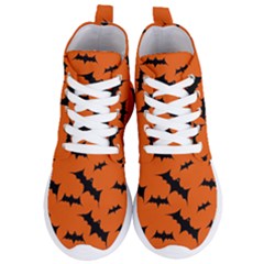 Halloween Card With Bats Flying Pattern Women s Lightweight High Top Sneakers by Vaneshart