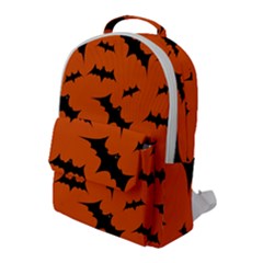 Halloween Card With Bats Flying Pattern Flap Pocket Backpack (large) by Vaneshart