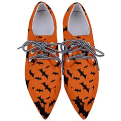 Halloween Card With Bats Flying Pattern Pointed Oxford Shoes by Vaneshart