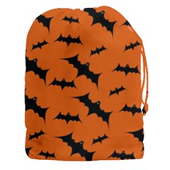 Halloween Card With Bats Flying Pattern Drawstring Pouch (3xl) by Vaneshart