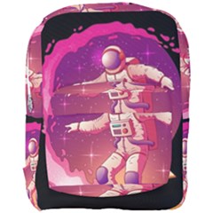 Astronaut Spacesuit Standing Surfboard Surfing Milky Way Stars Full Print Backpack by Vaneshart