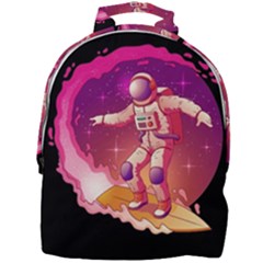 Astronaut Spacesuit Standing Surfboard Surfing Milky Way Stars Mini Full Print Backpack by Vaneshart