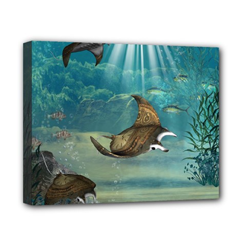 Awesome Steampunk Manta Rays Canvas 10  X 8  (stretched) by FantasyWorld7