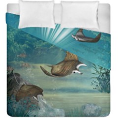 Awesome Steampunk Manta Rays Duvet Cover Double Side (king Size) by FantasyWorld7