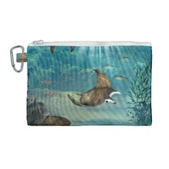 Awesome Steampunk Manta Rays Canvas Cosmetic Bag (large)