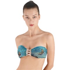 Awesome Steampunk Manta Rays Twist Bandeau Bikini Top