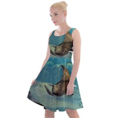 Awesome Steampunk Manta Rays Knee Length Skater Dress