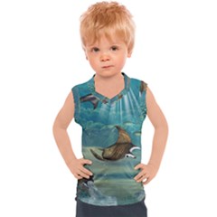 Awesome Steampunk Manta Rays Kids  Sport Tank Top