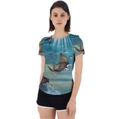 Awesome Steampunk Manta Rays Back Cut Out Sport Tee by FantasyWorld7