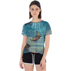 Awesome Steampunk Manta Rays Open Back Sport Tee