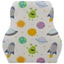 Seamless Pattern Cartoon Space Planets Isolated White Background Car Seat Velour Cushion  View1