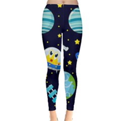 Space Seamless Pattern Leggings  by Vaneshart