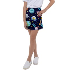 Space Seamless Pattern Kids  Tennis Skirt by Vaneshart