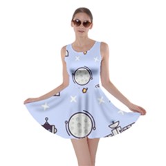 Seamless Pattern With Space Theme Skater Dress by Vaneshart