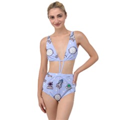 Seamless Pattern With Space Theme Tied Up Two Piece Swimsuit by Vaneshart