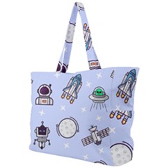 Seamless Pattern With Space Theme Simple Shoulder Bag by Vaneshart