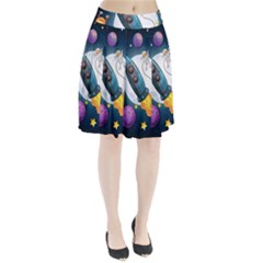 Spaceship Astronaut Space Pleated Skirt by Vaneshart