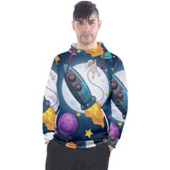 Spaceship Astronaut Space Men s Pullover Hoodie