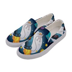 Spaceship Astronaut Space Women s Canvas Slip Ons by Vaneshart