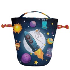 Spaceship Astronaut Space Drawstring Bucket Bag by Vaneshart