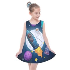 Spaceship Astronaut Space Kids  Summer Dress by Vaneshart