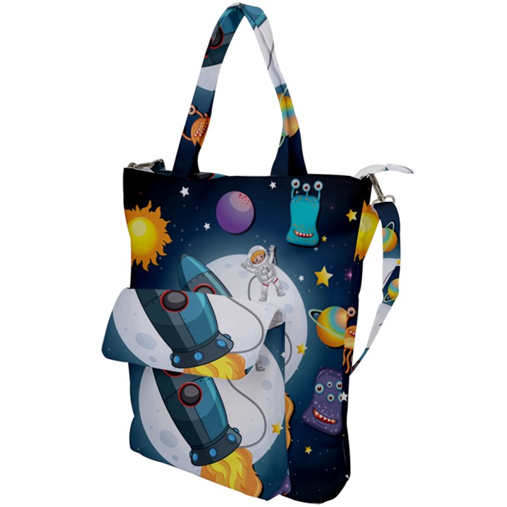 Spaceship Astronaut Space Shoulder Tote Bag