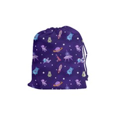 Space Seamless Pattern Drawstring Pouch (medium) by Vaneshart