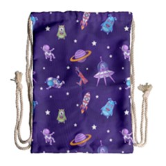 Space Seamless Pattern Drawstring Bag (large) by Vaneshart