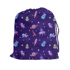 Space Seamless Pattern Drawstring Pouch (2xl) by Vaneshart