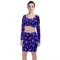 Space Seamless Pattern Top And Skirt Sets by Vaneshart