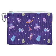 Space Seamless Pattern Canvas Cosmetic Bag (xl) by Vaneshart